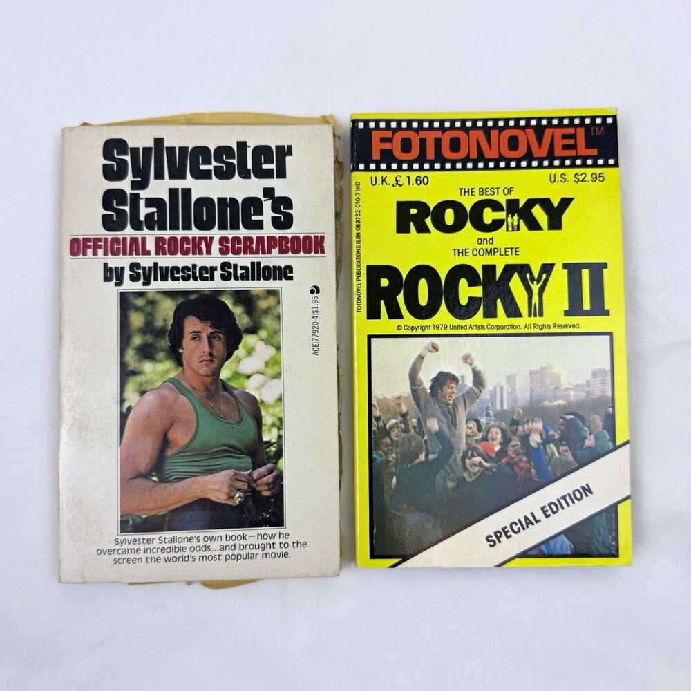 Vintage Sylvester Stallone Rocky Scrapbook + Rocky/Rocky II Fotonovel Paperback